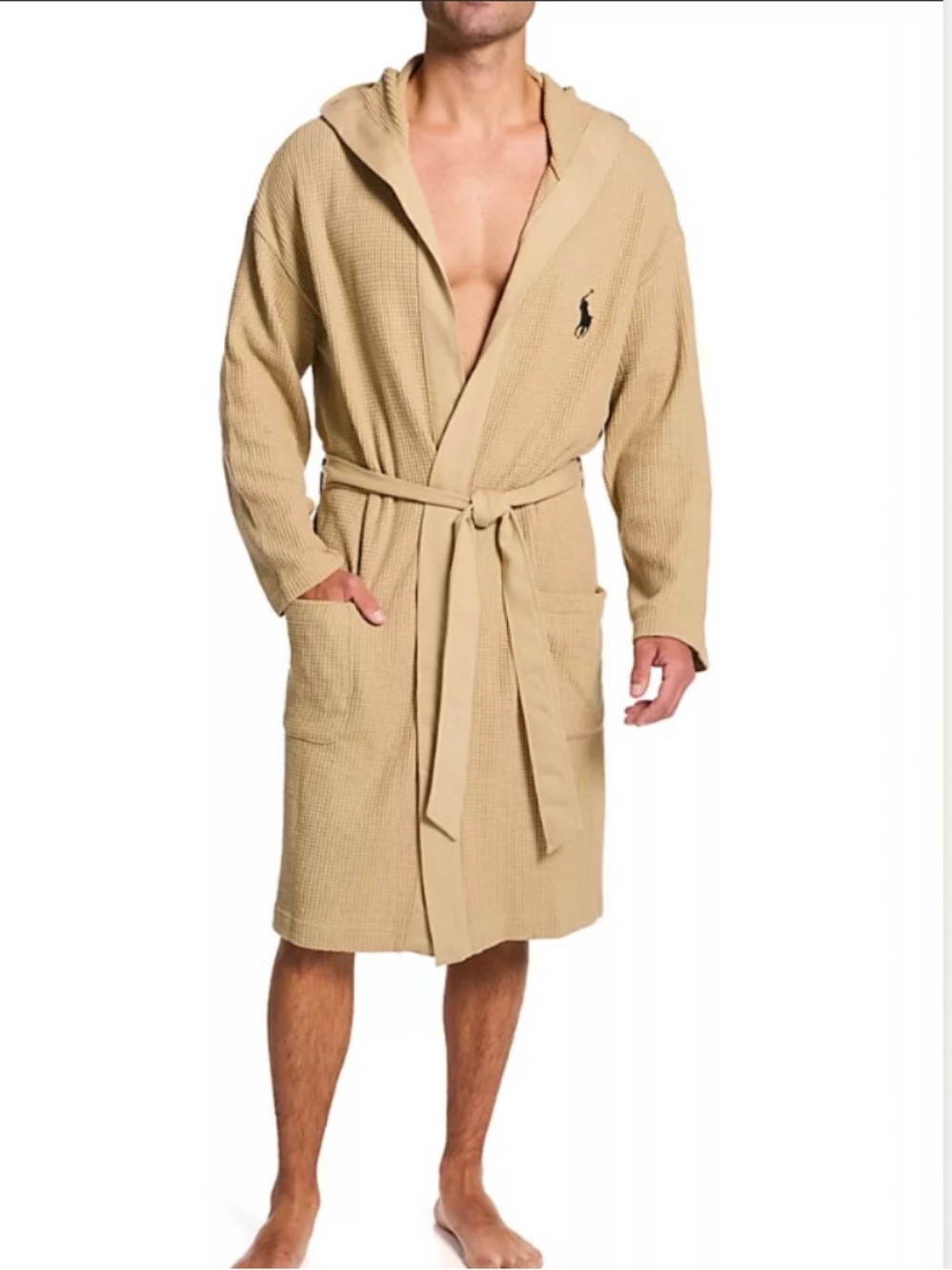 Ralph Lauren Men's Beige Hooded Robe